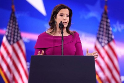 Rep. Elise Stefanik (R-N.Y.) speaks at the 2025 Conservative Political Action Conference (CPAC) at the Gaylord National Resort & Convention Center in National Harbor, Md., Feb. 22, 2025. Credit: Gage Skidmore via Wikimedia Commons.