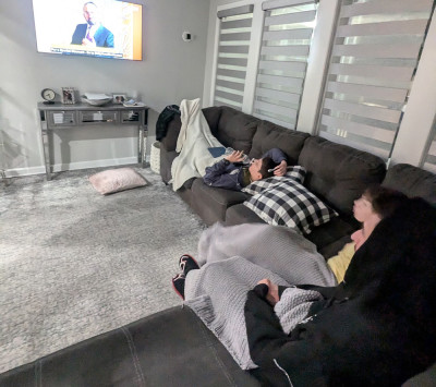 Yeshivah students enjoy the Chazaq's Halftime for Torah presentation.