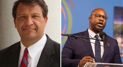 George Latimer (left) is running against incumbent Jamaal Bowman, who disparages Israel regularly